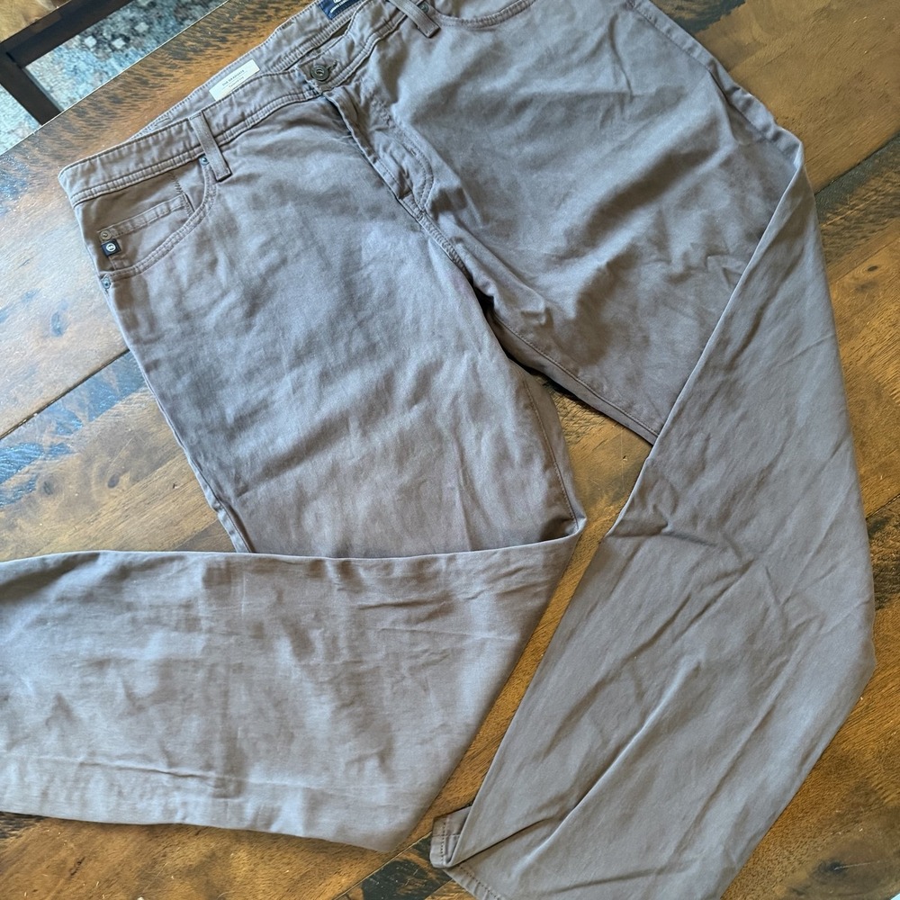 AG Adriano Goldschmied Graduate Tailored Leg Jeans Mens 40x32 Brown Stretch USA